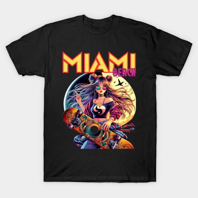 Kawaii, Anime Girl, Miami Heat | Catsie Cat T-Shirt by Catsie Cat